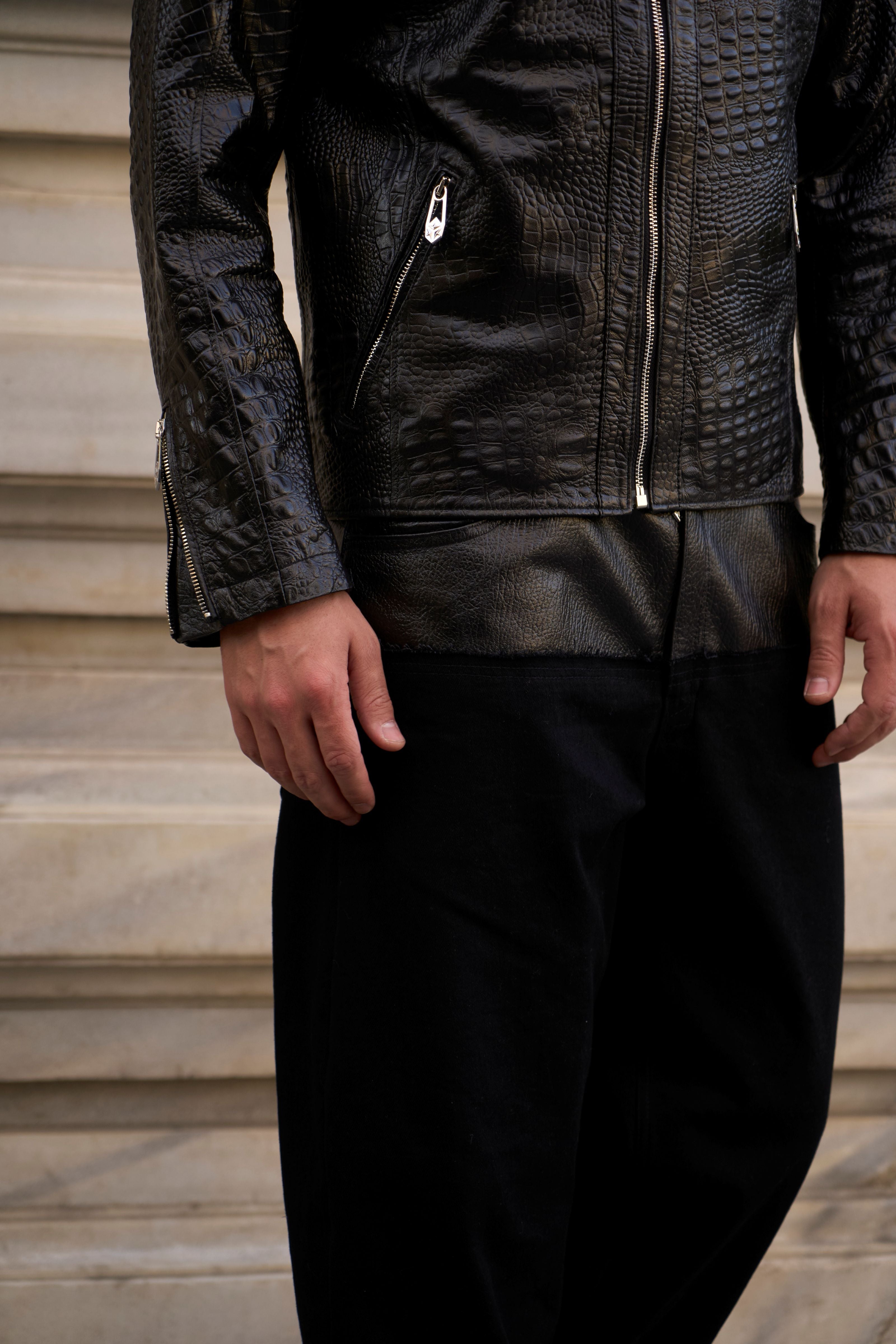Leather Jacket Croco