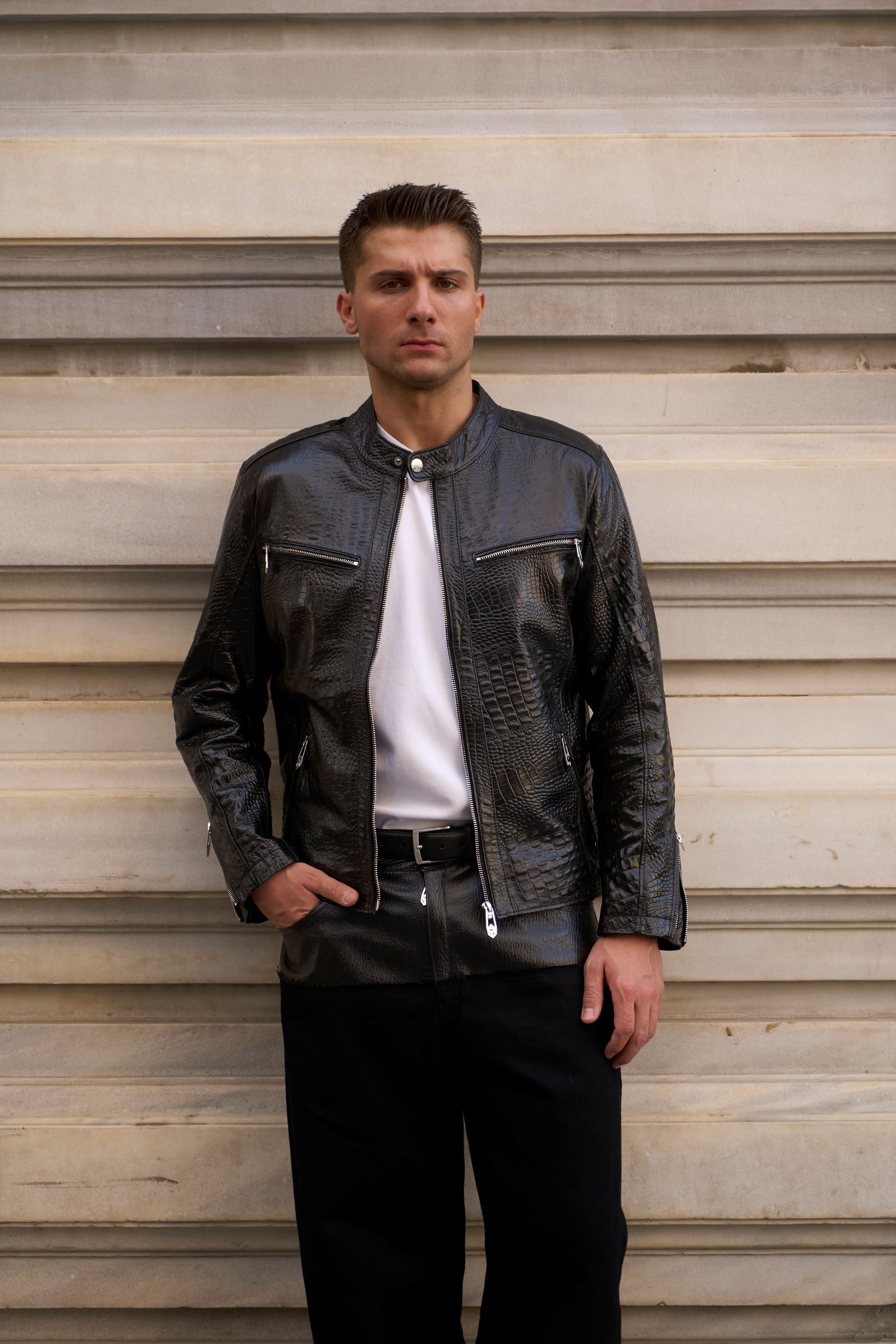 Leather Jacket Croco