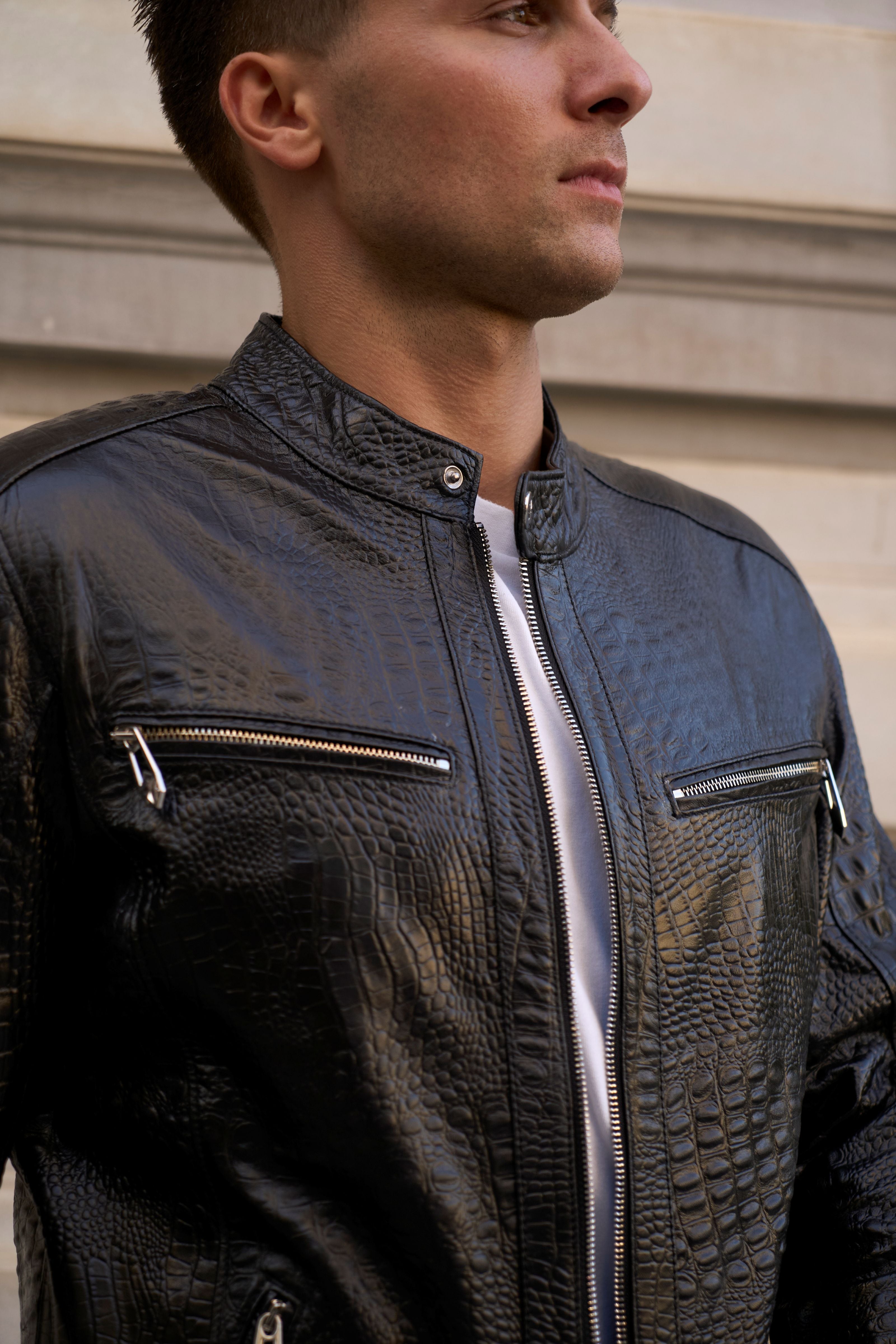 Leather Jacket Croco