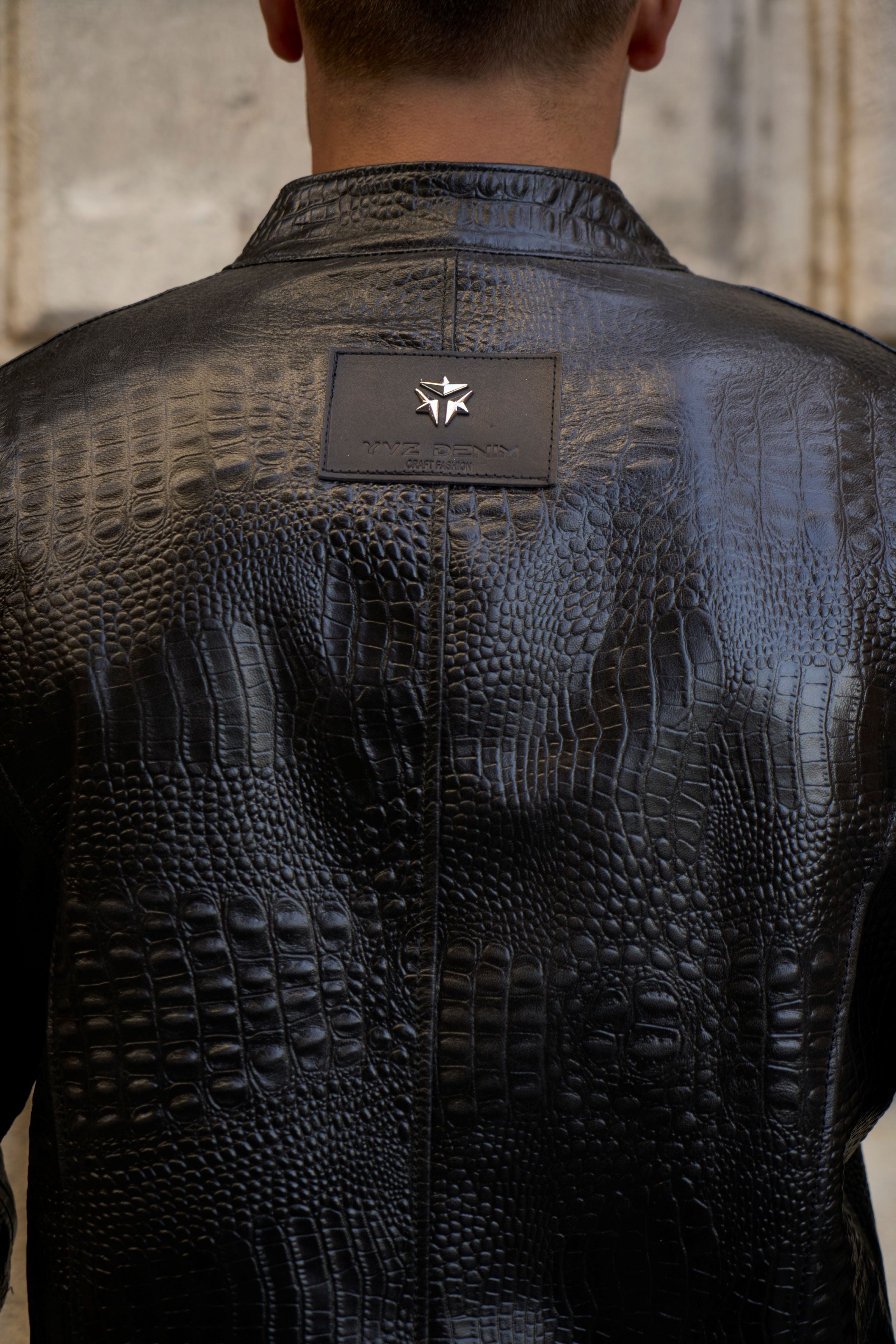Leather Jacket Croco