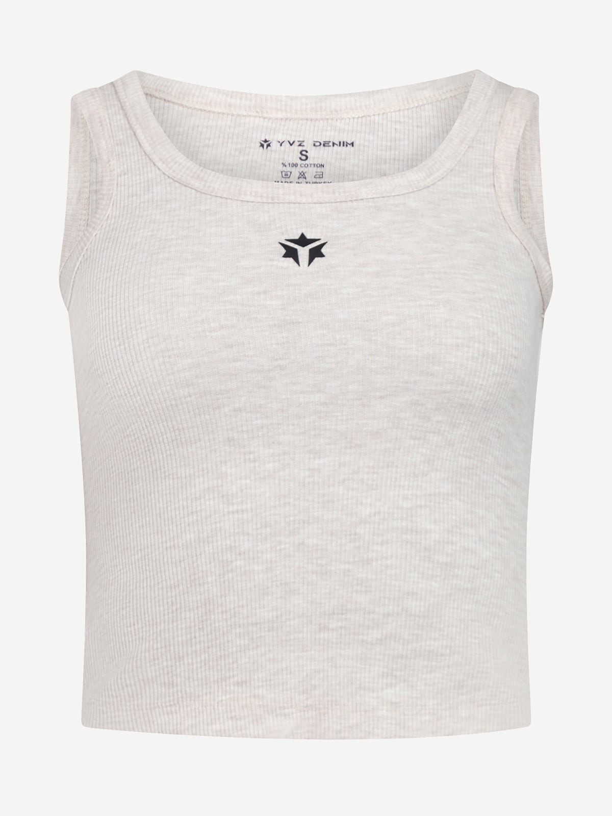 Cropped Tank Top (Beige)